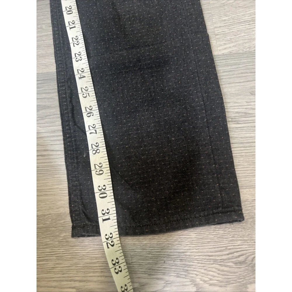Robert Graham Mens Charcoal Grey Micro Dot Textured Cotton Straight Leg Pants 32